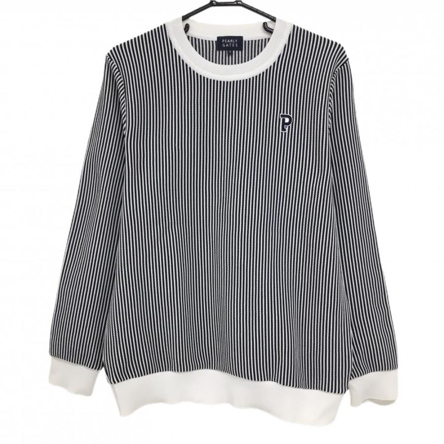 PEARLY GATES ハイネックセーター 黒白ストライプ5 PEARLY GATES（パーリーゲイツ） 【超美品】パーリーゲイツ セーター