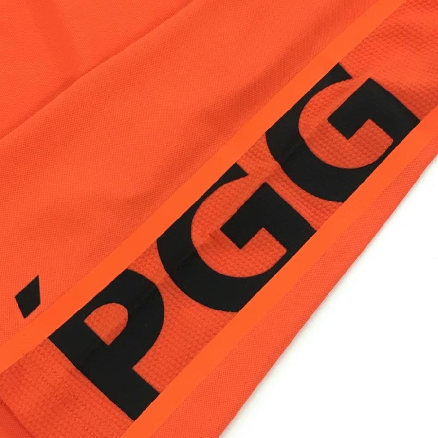 PGG 【美品】PGGパーリーゲイツ 半袖ポロシャツ オレンジ×黒 サイド
