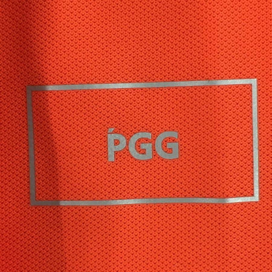 PGG 【美品】PGGパーリーゲイツ 半袖ポロシャツ オレンジ×黒 サイド