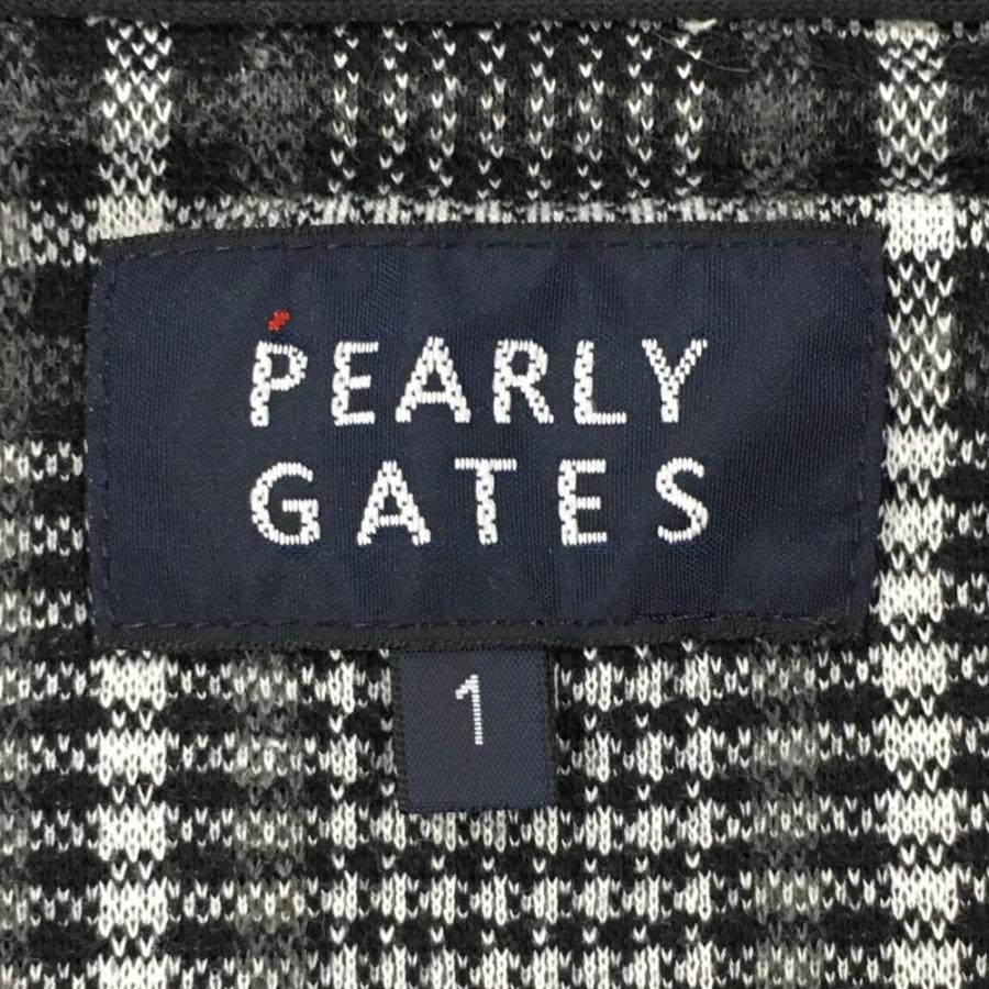 PEARLY GATES（パーリーゲイツ） 半袖ポロシャツ 黒×白 チェック切替総
