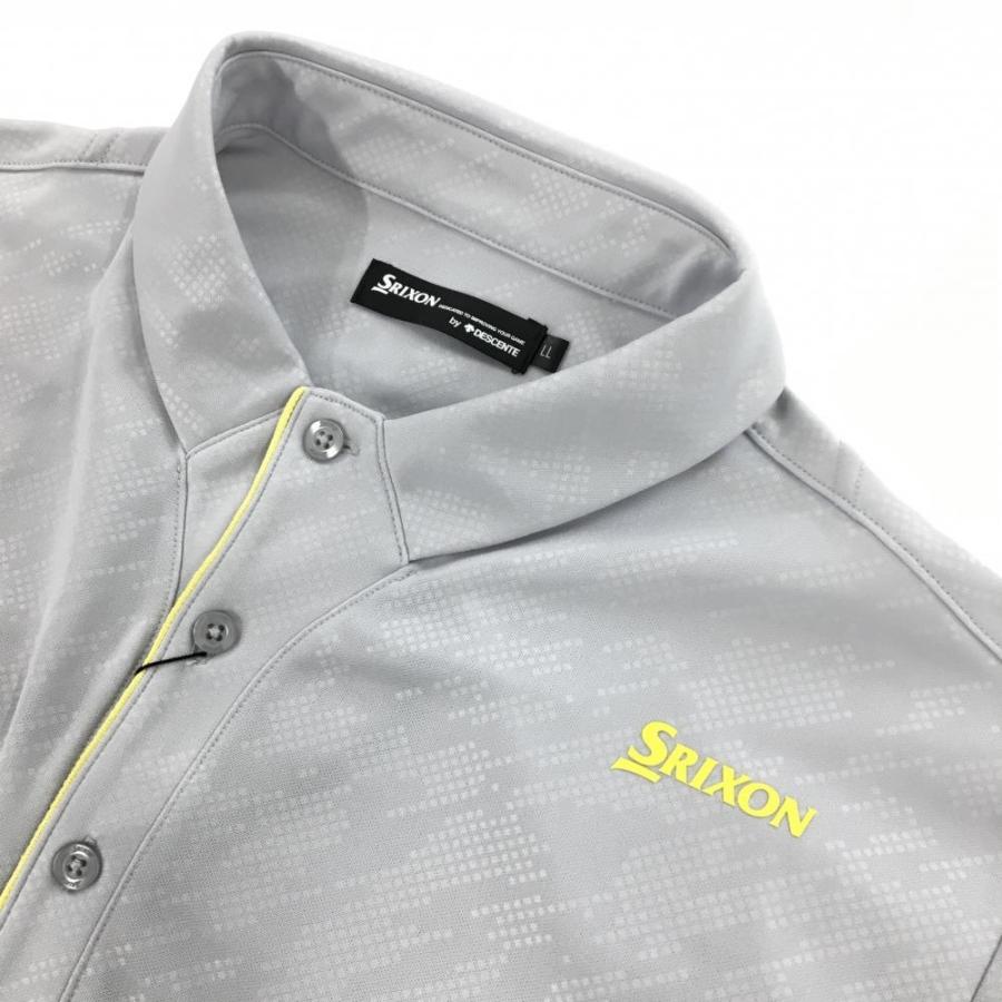 SRIXON 【新品】スリクソン 半袖ポロシャツ ライトグレー スクエア