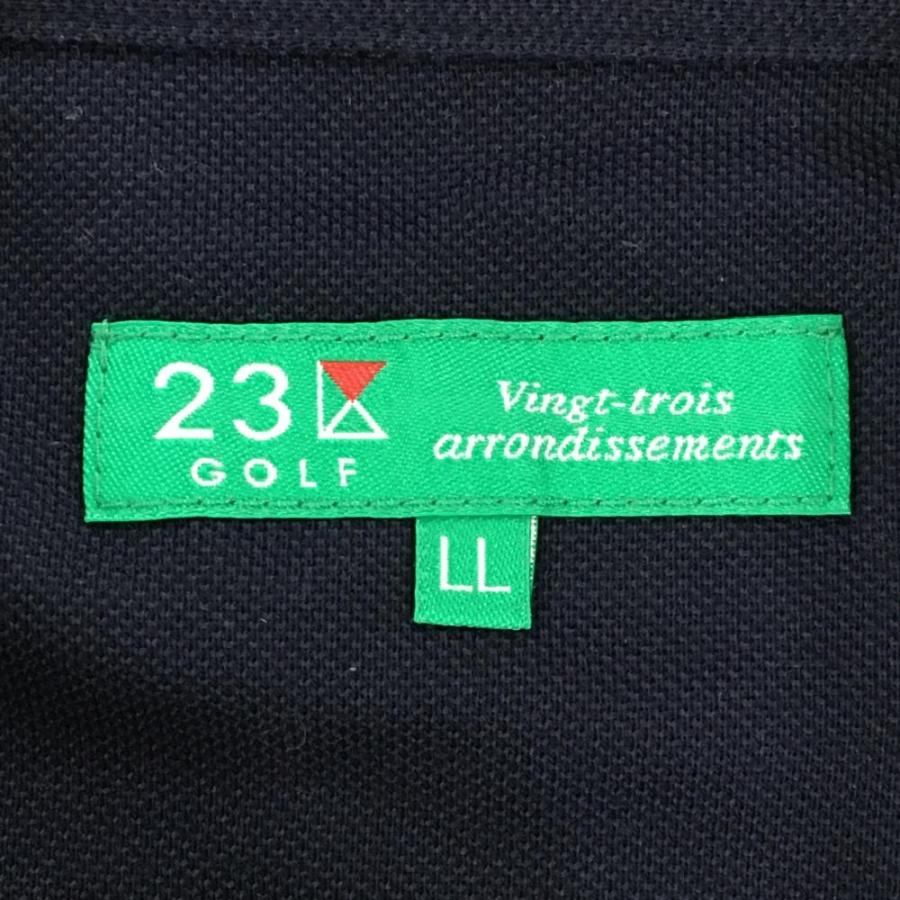 23区GOLF 【超美品】23区ゴルフ 半袖ポロシャツ ネイビー ロゴ刺しゅう