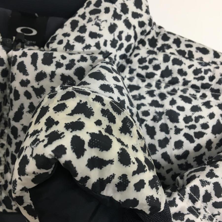 OAKLEY（オークリー） ダウンジャケット 白×グレー 総柄 ジップ