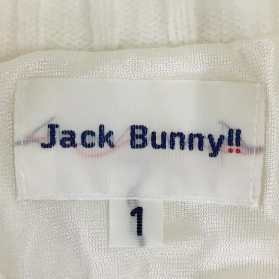 タグ付美品【Jack Bunny!!】ゴルフ ニットワンピース ロゴ 裏地付 紺 Jack Bunny!!（ジャックバニー） ハイネックニットワンピース 白