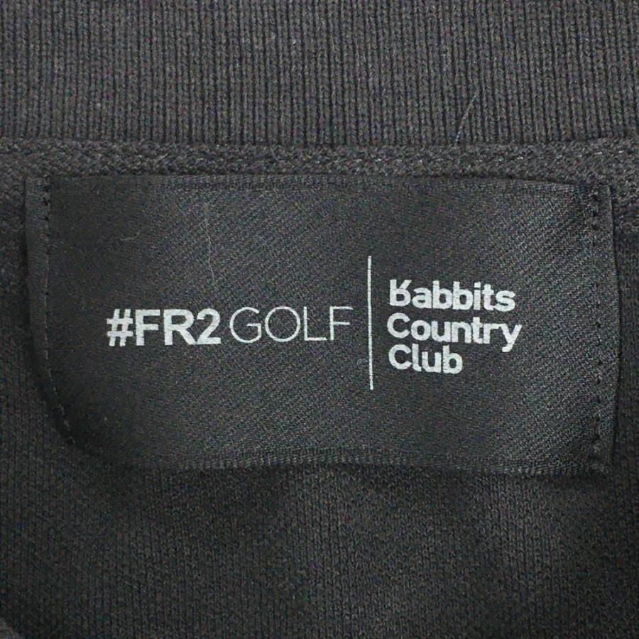 エフアールツーゴルフ 半袖ポロシャツ 黒 バックプリント シリコン