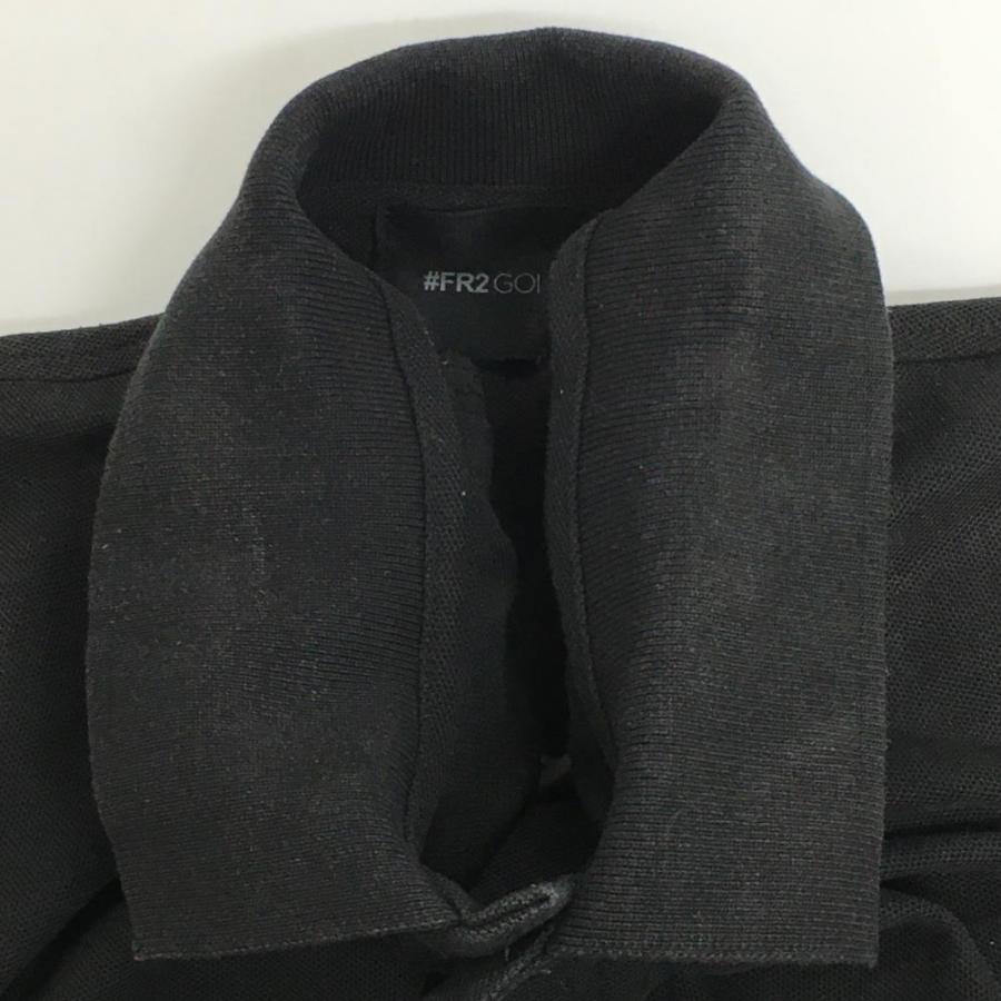 エフアールツーゴルフ 半袖ポロシャツ 黒 バックプリント シリコン