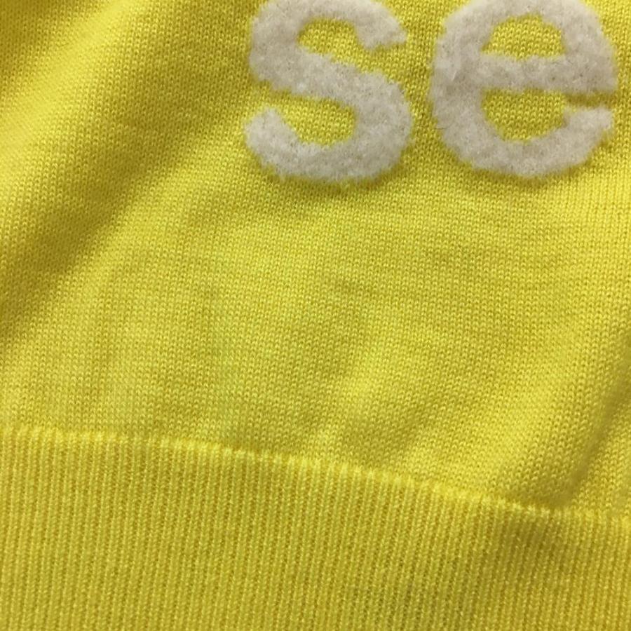 and per se（アンパスィ） セーター イエロー 立体ロゴ ウール混