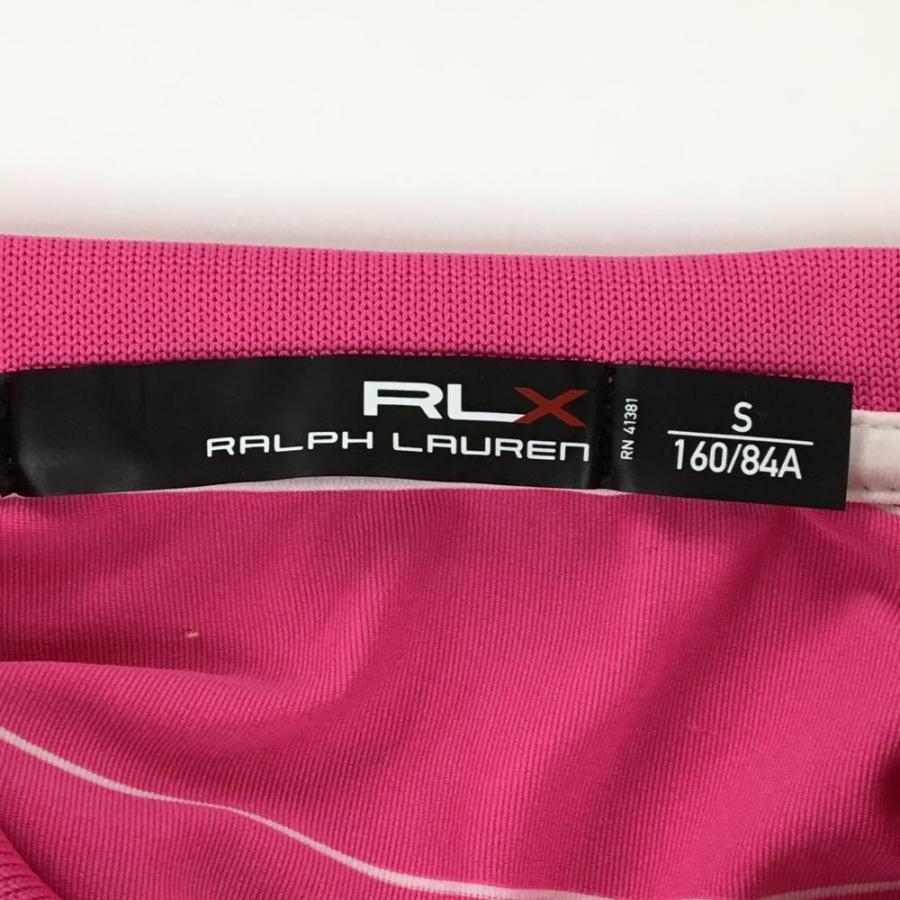 RLX 【美品】RLXラルフローレン 半袖ポロシャツ ピンク×白 ボーダー