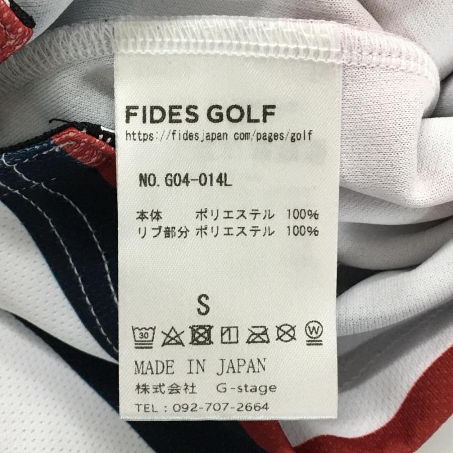 超美品】フィデスゴルフ ノースリーブポロシャツ 白×ネイビー ハーフ 