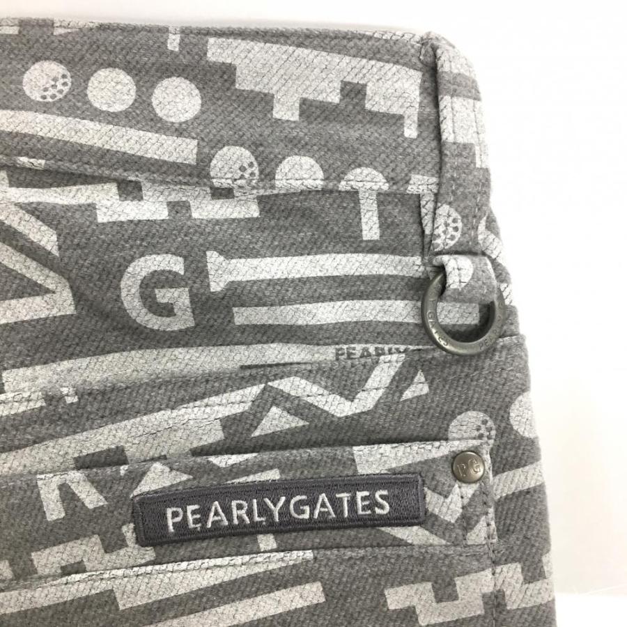 【新品】パーリーゲイツ パンツ グレー×白 総柄 表微起毛 ストレッチ  レディース 0(S) ゴルフウェア PEARLY GATESの画像