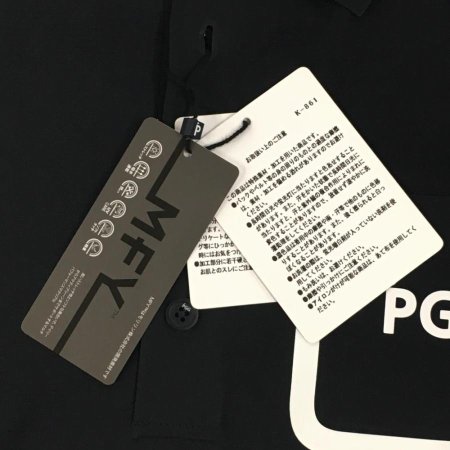 PGG 【新品】PGGパーリーゲイツ 半袖ポロシャツ 黒 サイドロゴ