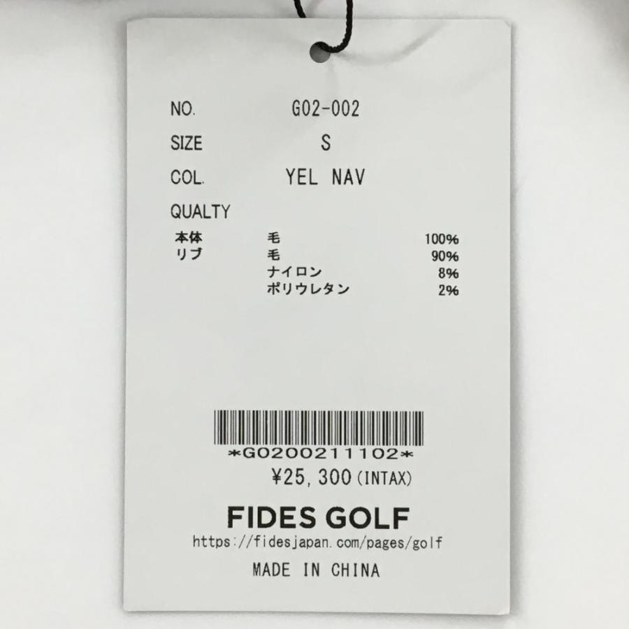 【新品】フィデスゴルフ セーター 黒×ブラウン フロントロゴ ウール100％ ニット  レディース S ゴルフウェア FIDES GOLFの画像