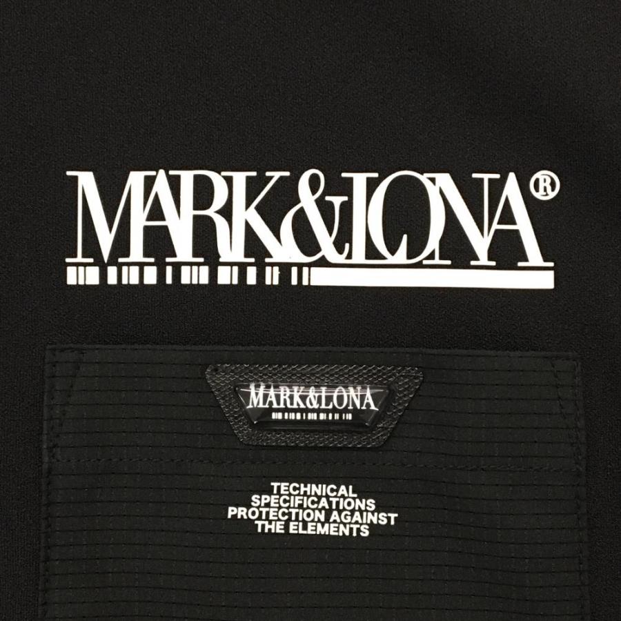 【新品】マークアンドロナ 襟付き半袖シャツ 黒 胸ポケット CODE メンズ 48(L) ゴルフウェア MARK＆LONAの画像