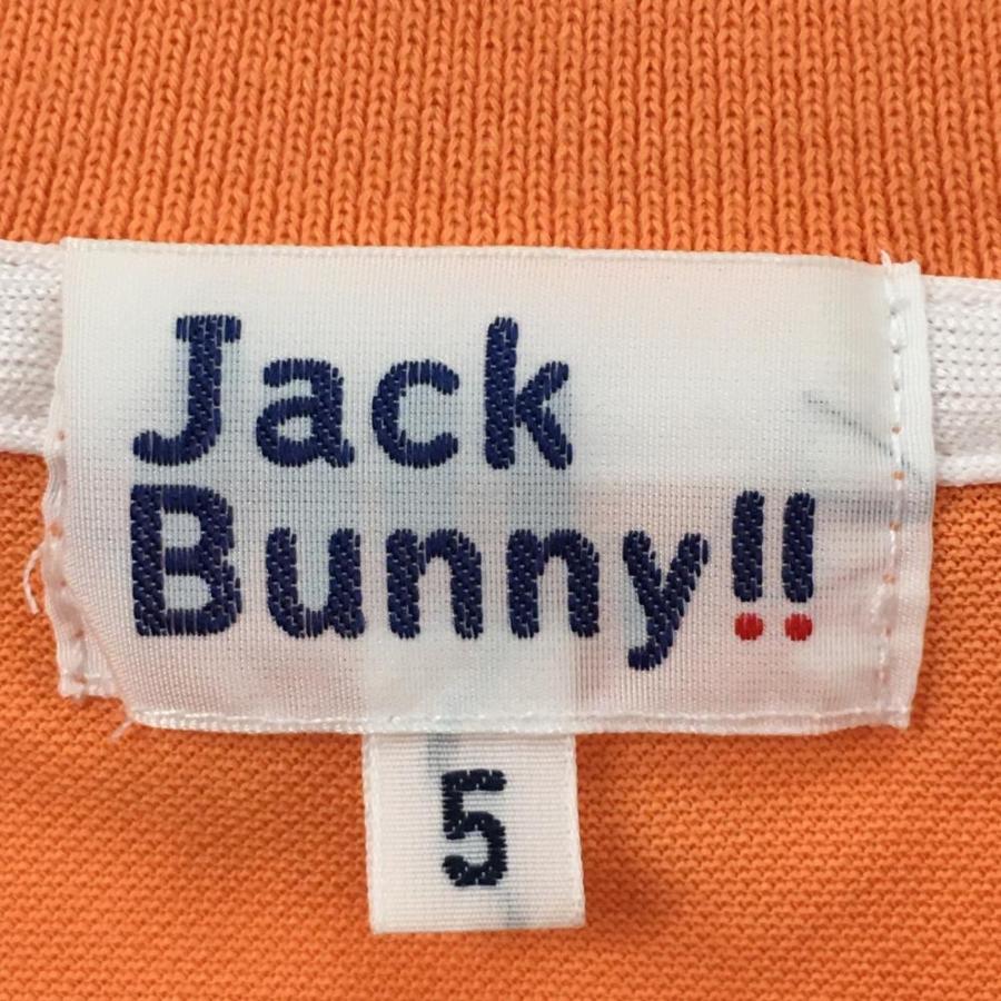 Jack Bunny!!（ジャックバニー） 半袖ポロシャツ オレンジ×白 フロント