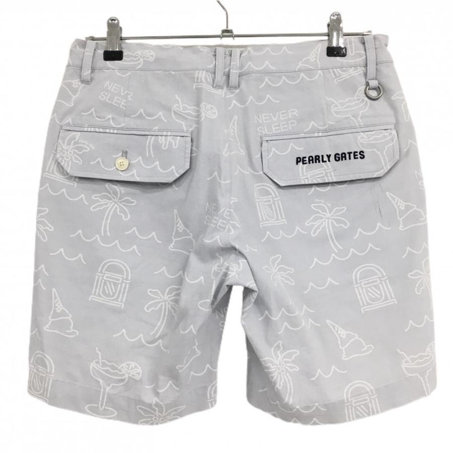 PEARLY GATES パーリーゲイツ ハーフパンツ ヤシの木柄 タグ付き新品 PEARLY GATES（パーリーゲイツ） ハーフパンツ ライトグレー×白 総柄