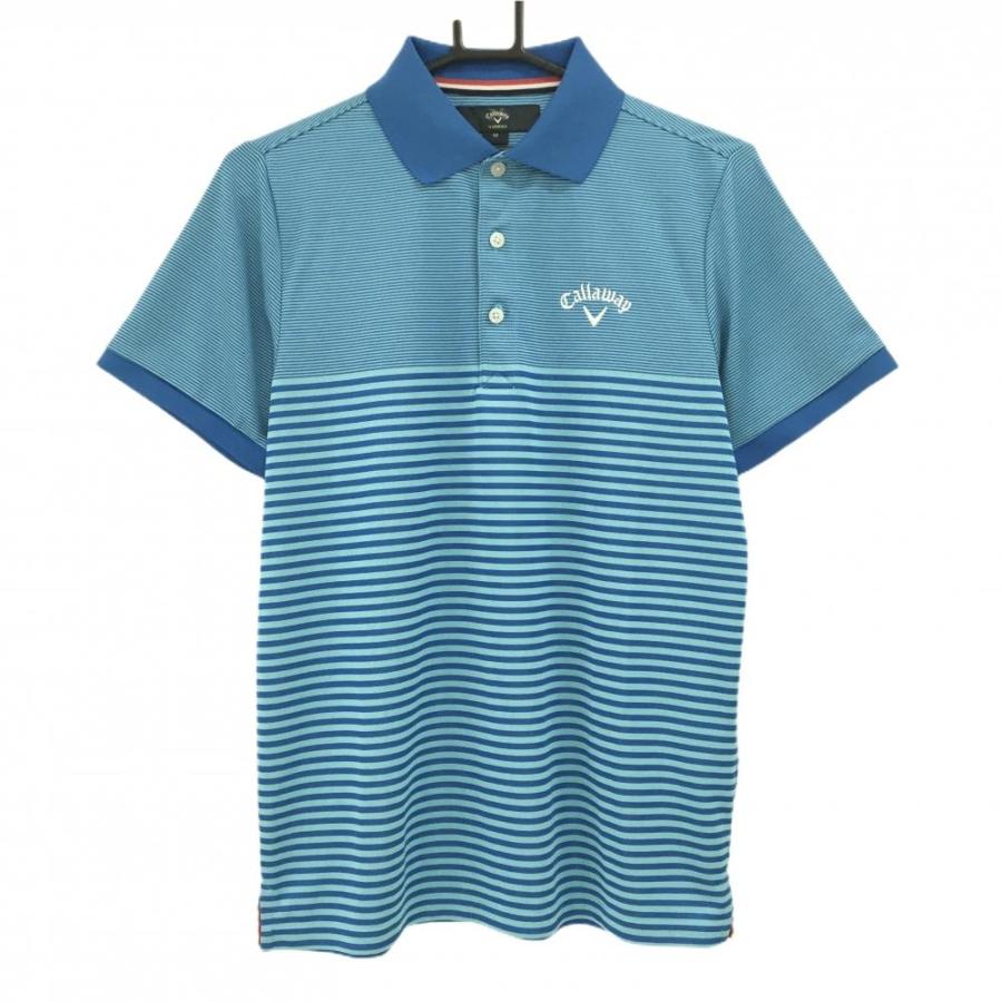 Callaway ポロシャツ Callaway 【超美品】キャロウェイ 半袖ポロシャツ ライトブルー×ブルー