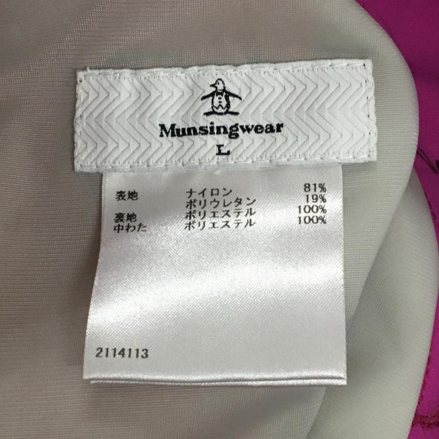 Munsingwear 【新品】マンシングウェア 中綿パンツ ピンク×黒 ロゴ総柄  