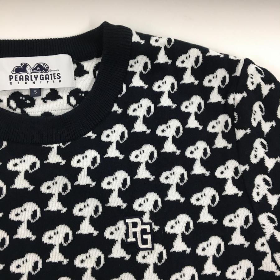 超美品】パーリーゲイツ セーター ネイビー×白 ロゴ・ニコちゃん総柄