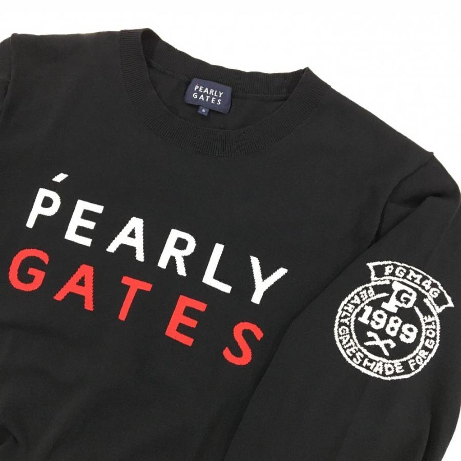 PEARLY GATES 【超美品】パーリーゲイツ セーター 黒×白×レッド ニット