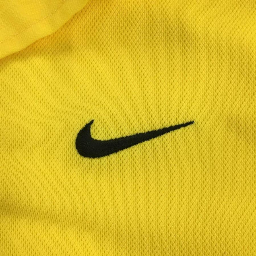 NIKE（ナイキ） 半袖ポロシャツ イエロー ロゴ刺しゅう メンズ L