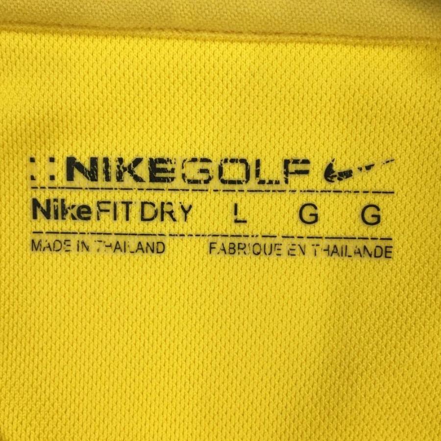 NIKE（ナイキ） 半袖ポロシャツ イエロー ロゴ刺しゅう メンズ L