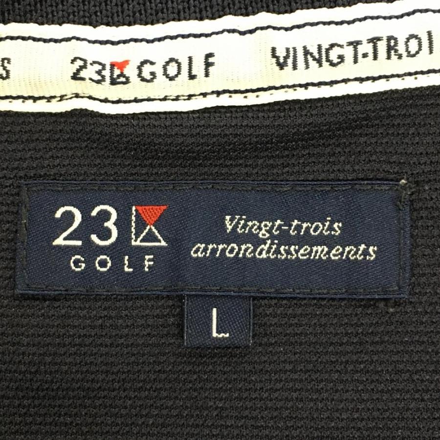 23区GOLF 【超美品】23区ゴルフ 半袖ポロシャツ ネイビー×白 ロゴ