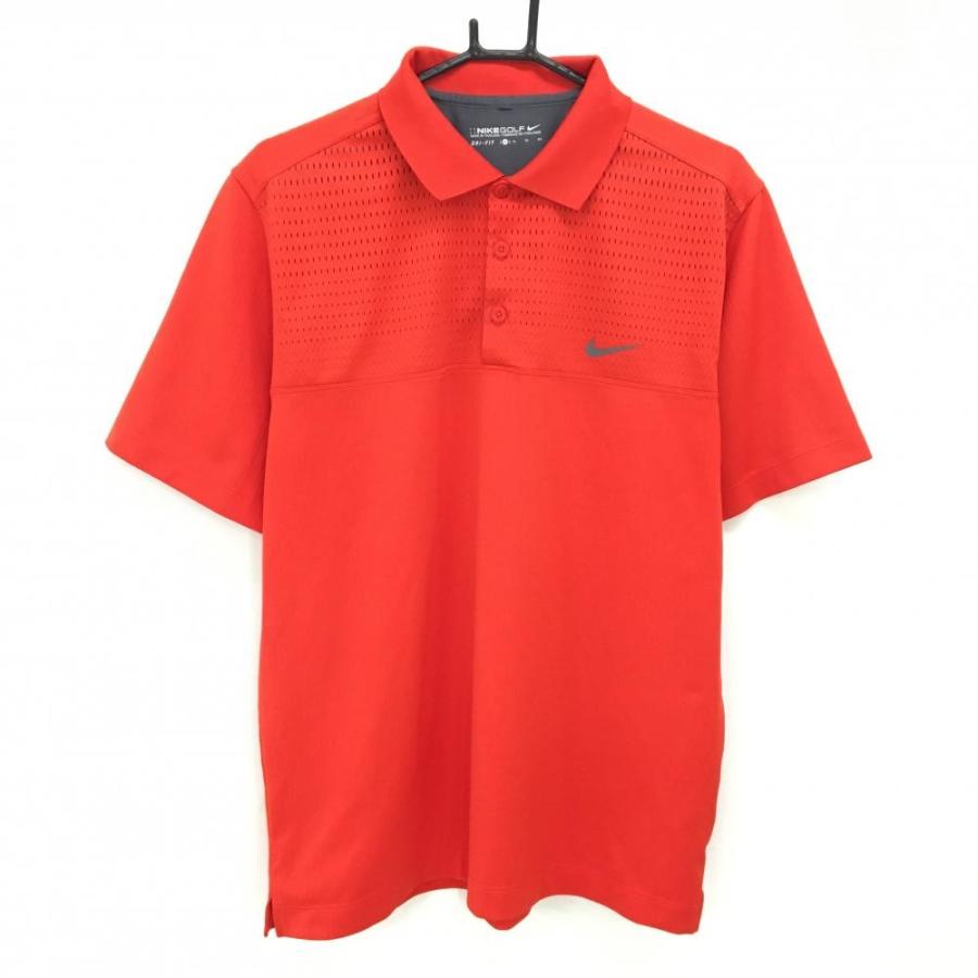 NIKE GOLF ナイキ ゴルフ 半袖 ポロシャツ メンズ XLゴルフ NIKE（ナイキ） 【美品】ナイキゴルフ 半袖ポロシャツ レッド 上部