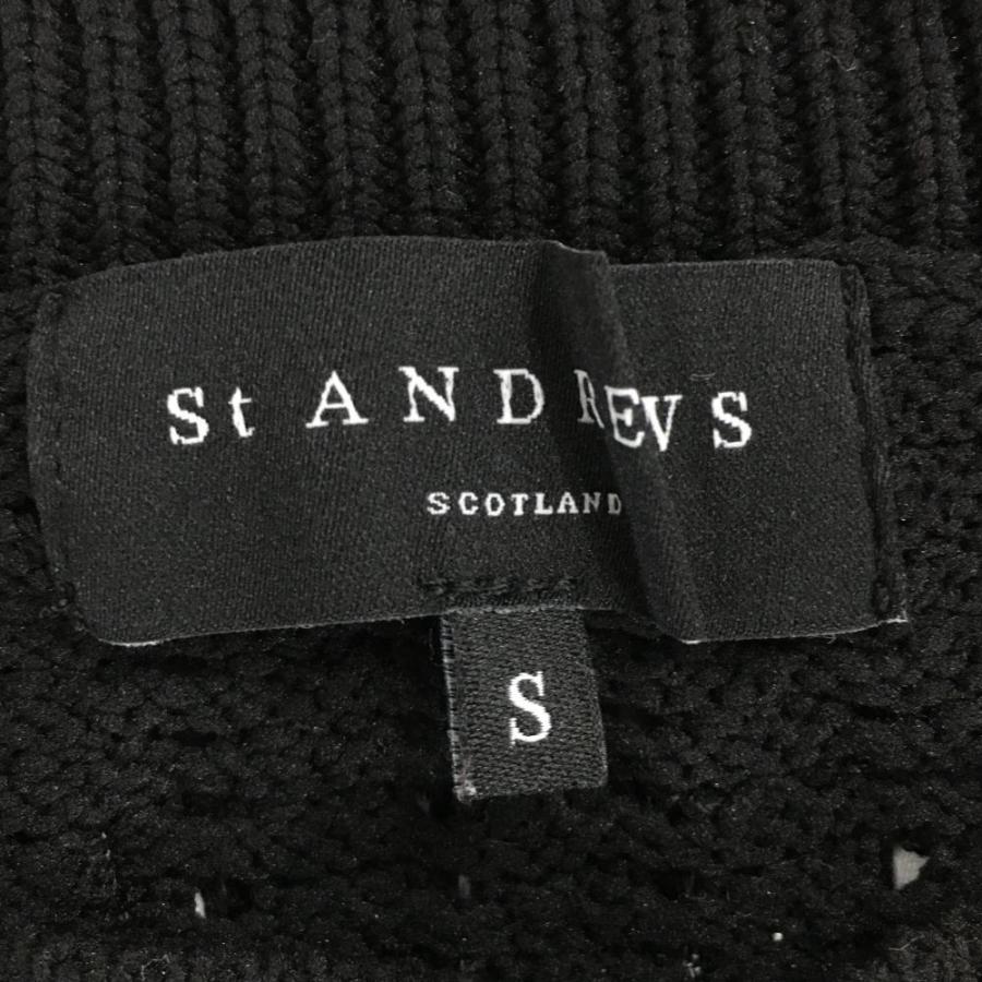St ANDREWS 【超美品】セントアンドリュース ニットベスト 黒 ロゴ
