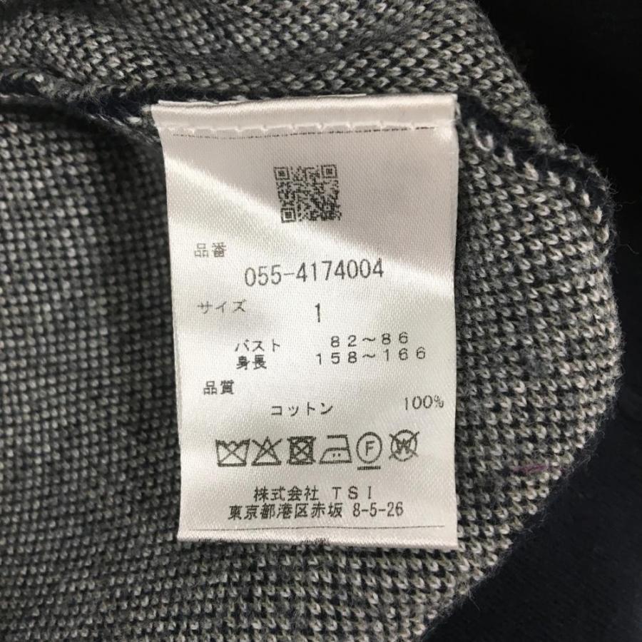 パーリーゲイツ ハイネックセーター ネイビー×グレー ロゴ総柄 コットン100％ レディース 1(M) ゴルフウェア 2024年モデル PEARLY GATES_4