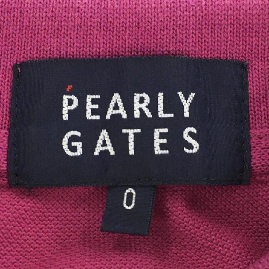 PEARLY GATES（パーリーゲイツ） 半袖ポロシャツ パープル系×白 ロゴ