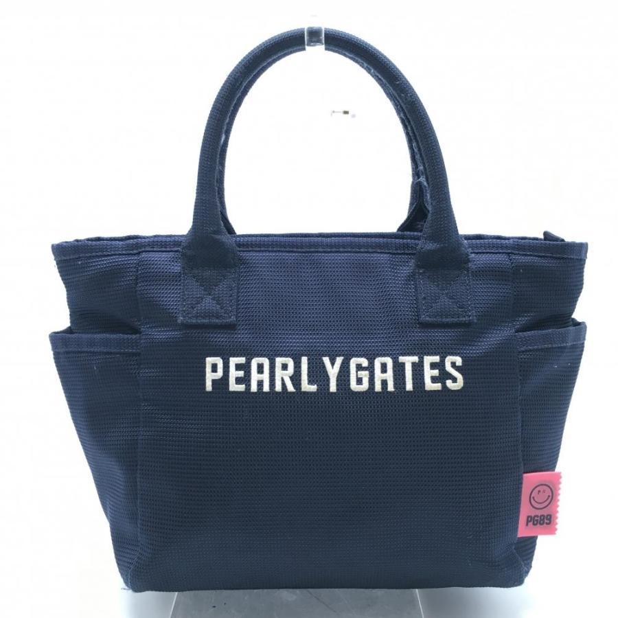 パーリーゲイツ カートバッグ ネイビー×白 ニコちゃん スマイル 内外