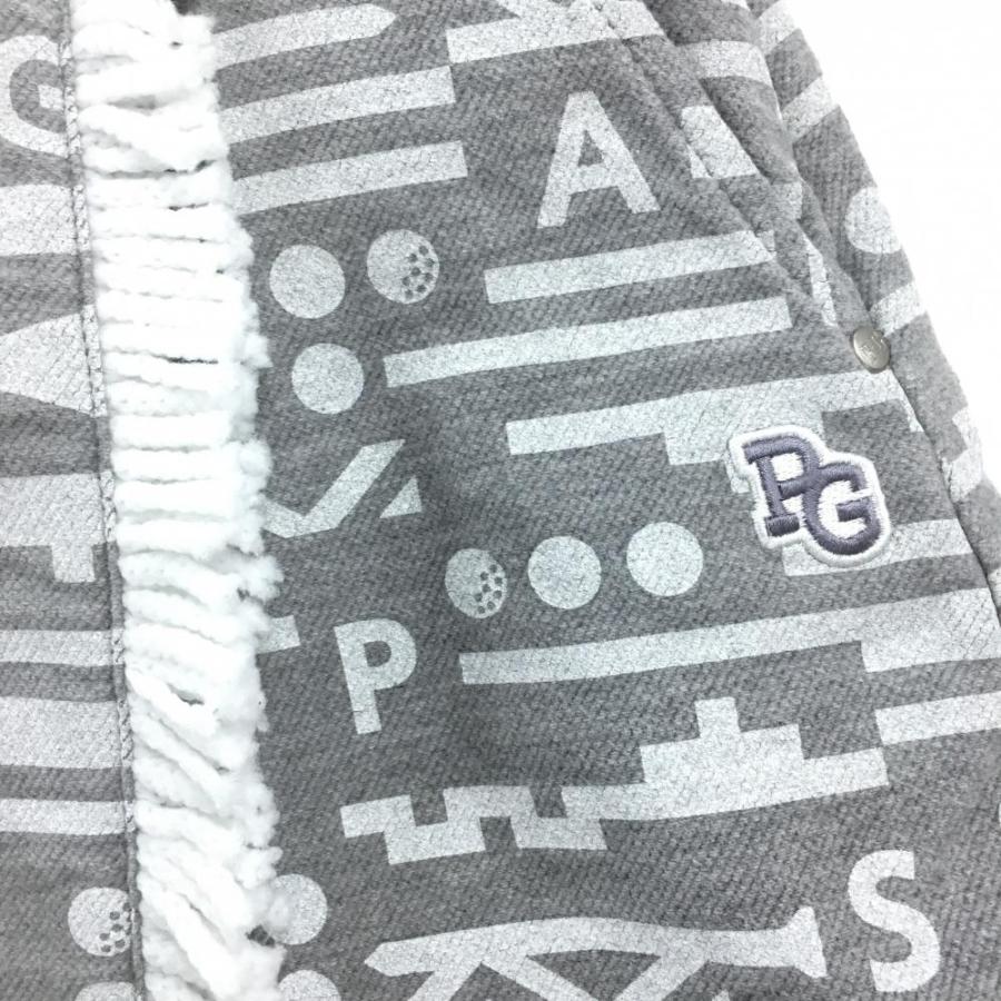 【新品】パーリーゲイツ スカート グレー×白 総柄 フリンジ ストレッチ レディース 00(XS) ゴルフウェア PEARLY GATESの画像