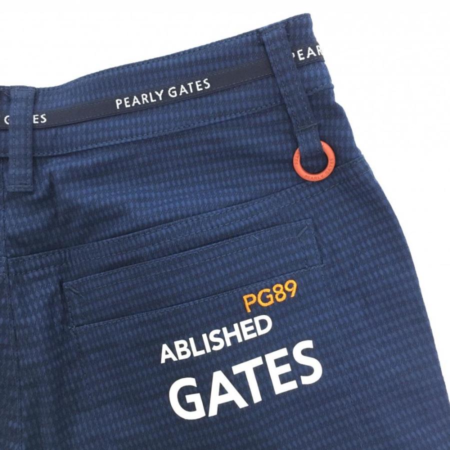 【新品】パーリーゲイツ ショートパンツ ネイビー×ダークネイビー 総柄織生地  レディース 00(XS) ゴルフウェア PEARLY GATESの画像