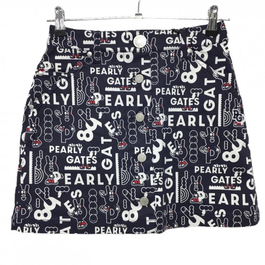 パーリーゲイツ　レディース　スカート うねりロゴ×くじらプリント 総柄　S パーリーゲイツ レディース スカート うねりロゴ×くじらプリント 総柄