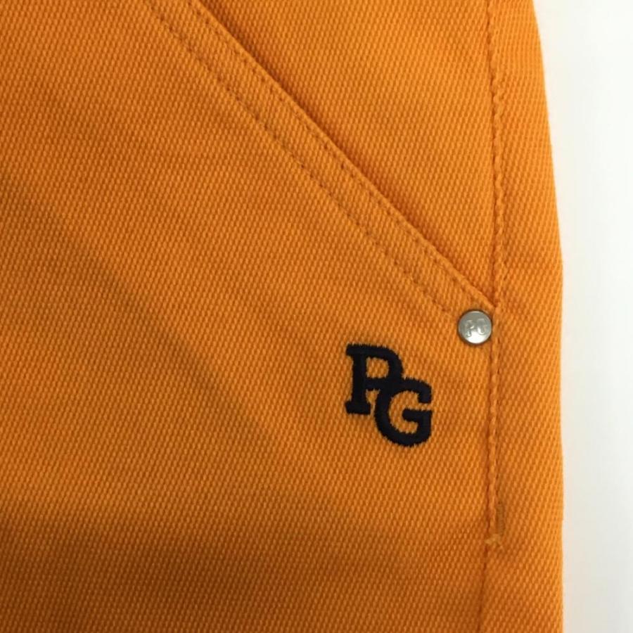 【新品】パーリーゲイツ ショートパンツ オレンジ×ネイビー ロゴ刺しゅう ストレッチ レディース 0(S) ゴルフウェア PEARLY GATESの画像