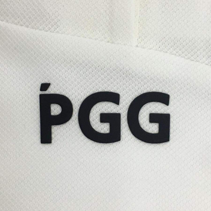 PGG 【新品】PGGパーリーゲイツ 半袖ポロシャツ 白×ネイビー 総柄 肩