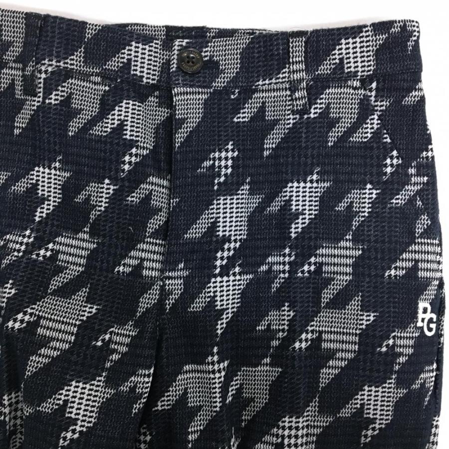 【新品】パーリーゲイツ パンツ 白×黒×ネイビー 千鳥柄 ロゴ刺しゅう レディース 00(XS) ゴルフウェア PEARLY GATESの画像