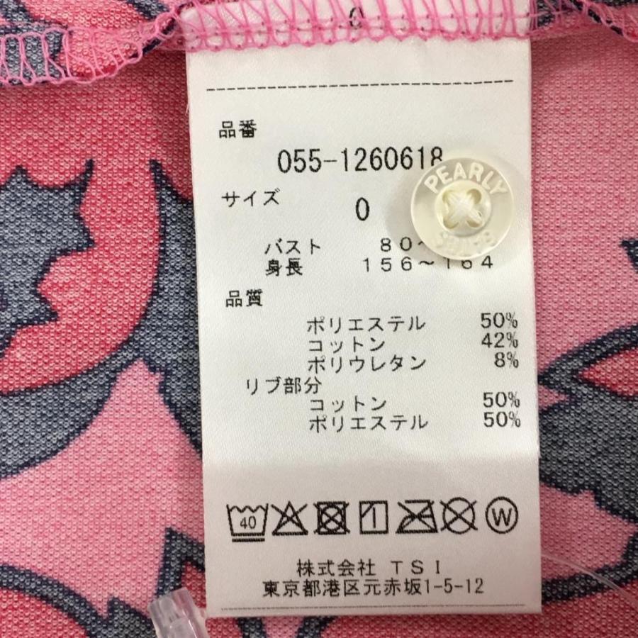【新品】パーリーゲイツ ノースリーブポロシャツ ピンク×白 千鳥柄 胸ポケット ロゴ刺しゅう レディース 1(M) ゴルフウェア PEARLY GATES PEARLY GATES（パーリーゲイツ） 【新品】パーリーゲイツ 半袖