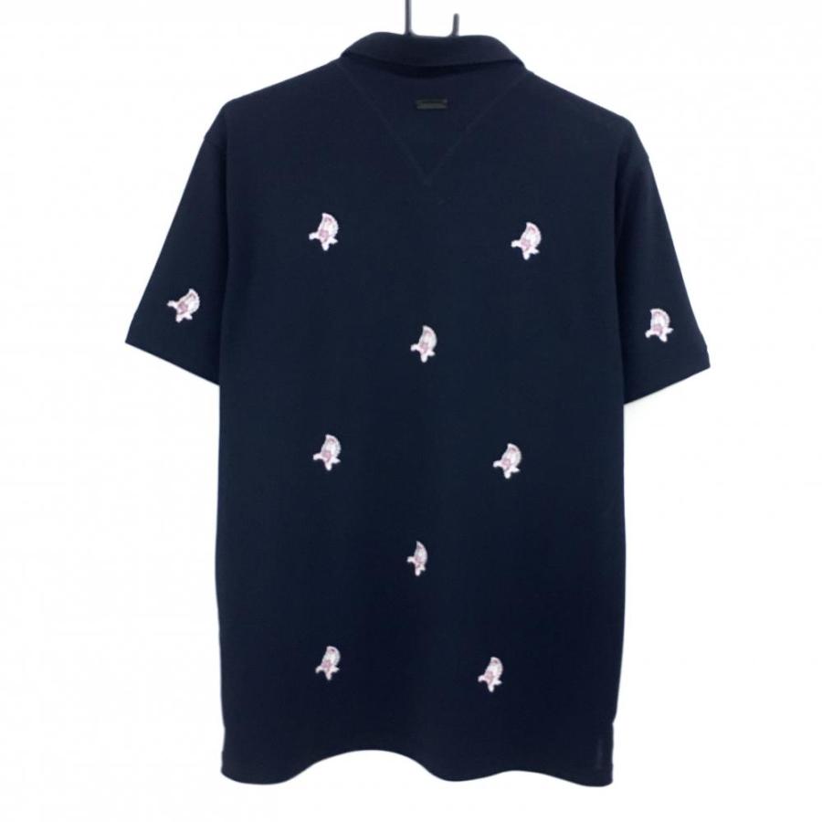 【美品】　St Andrews 半袖ポロシャツ 総柄 ネイビー　Lサイズ St ANDREWS 【超美品】セントアンドリュース 半袖ポロシャツ ネイビー