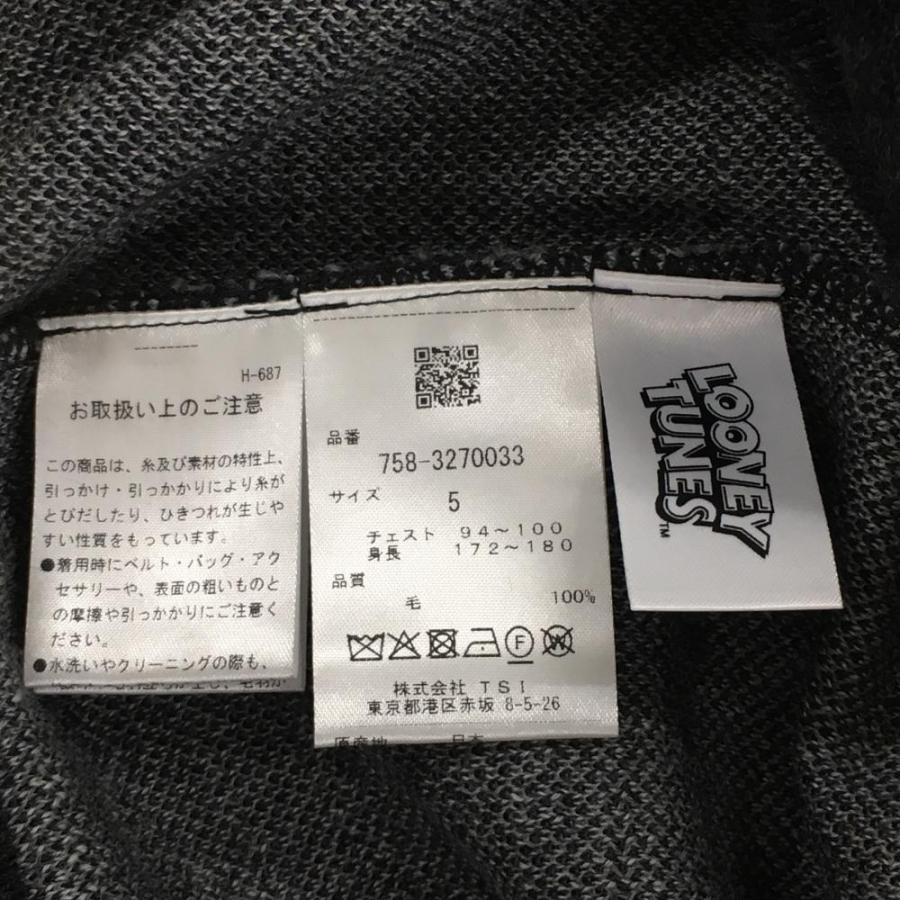 【超美品】マスターバニー×LOONEY TUNES セーター 杢グレー×白 メンズ 5(L) ゴルフウェア 2023年モデル MASTER BUNNY EDITIONの画像
