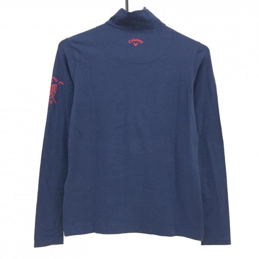 Callaway（キャロウェイ） 長袖ハイネックシャツ ネイビー×レッド 袖