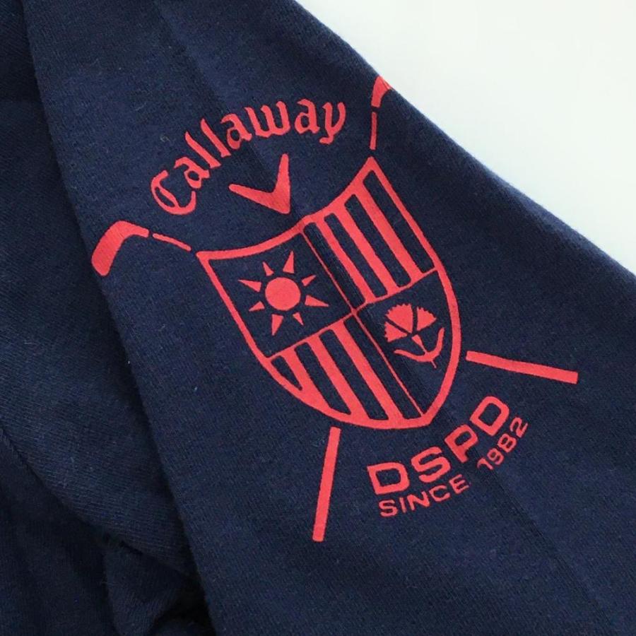Callaway（キャロウェイ） 長袖ハイネックシャツ ネイビー×レッド 袖