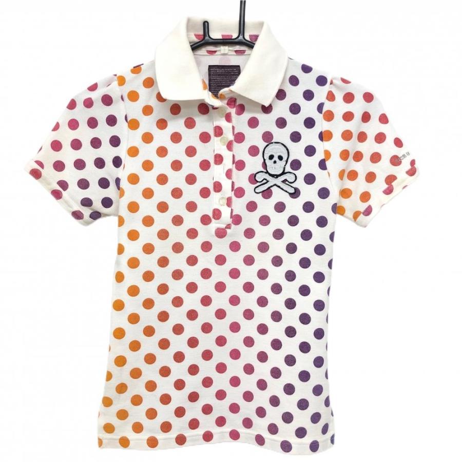 MARK&LONA（マークアンドロナ） 半袖ポロシャツ 白×ピンク×パープル