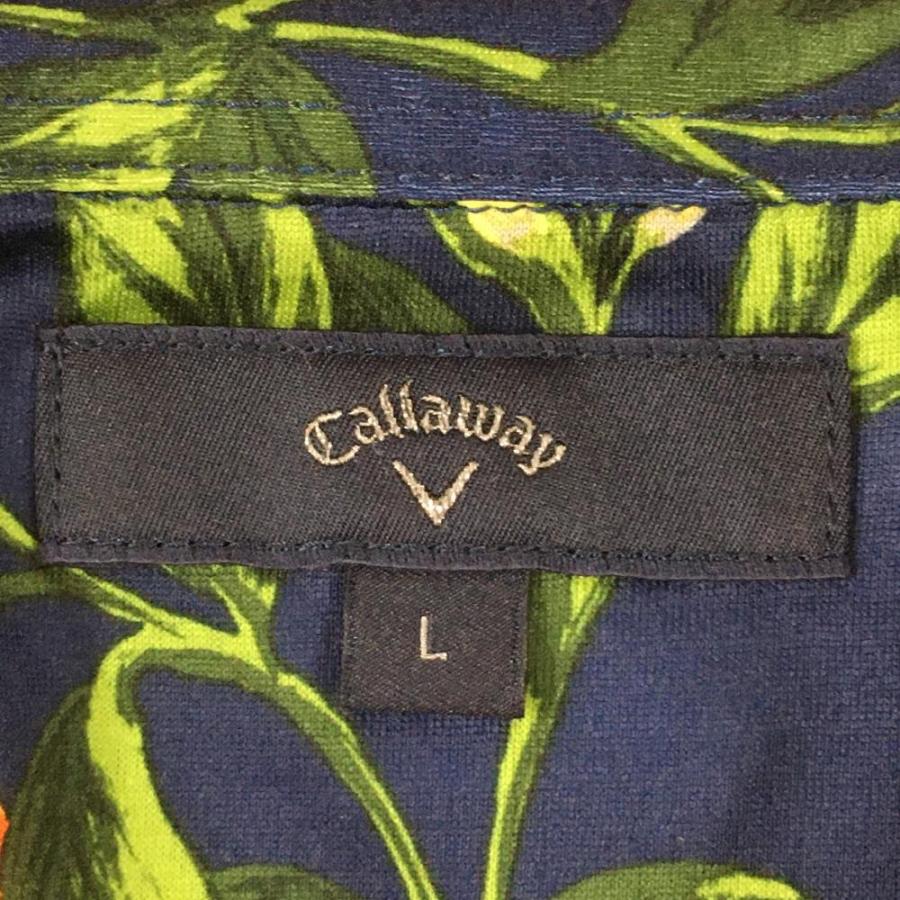 Callaway オレンジ柄 ポロシャツ ネイビー Callaway 【超美品】キャロウェイ 半袖ポロシャツ ネイビー
