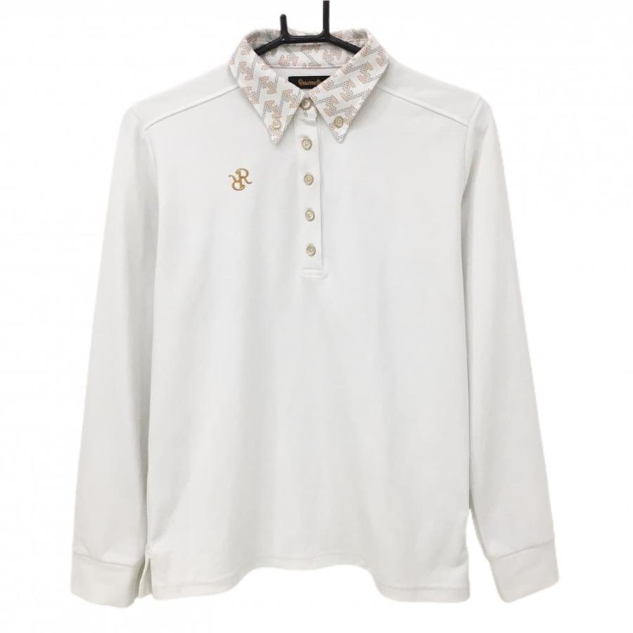 レザレクション　長袖ポロシャツ　L 美品 Resurrection 【美品】レザレクション 長袖ポロシャツ 白×オレンジ系
