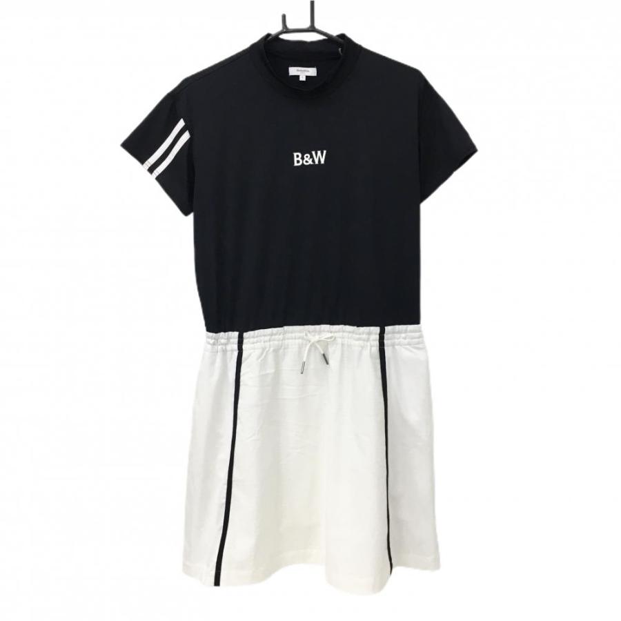 black&white ゴルフウェア　ワンピース Black＆White ブラックアンドホワイト 半袖ハイネックワンピース