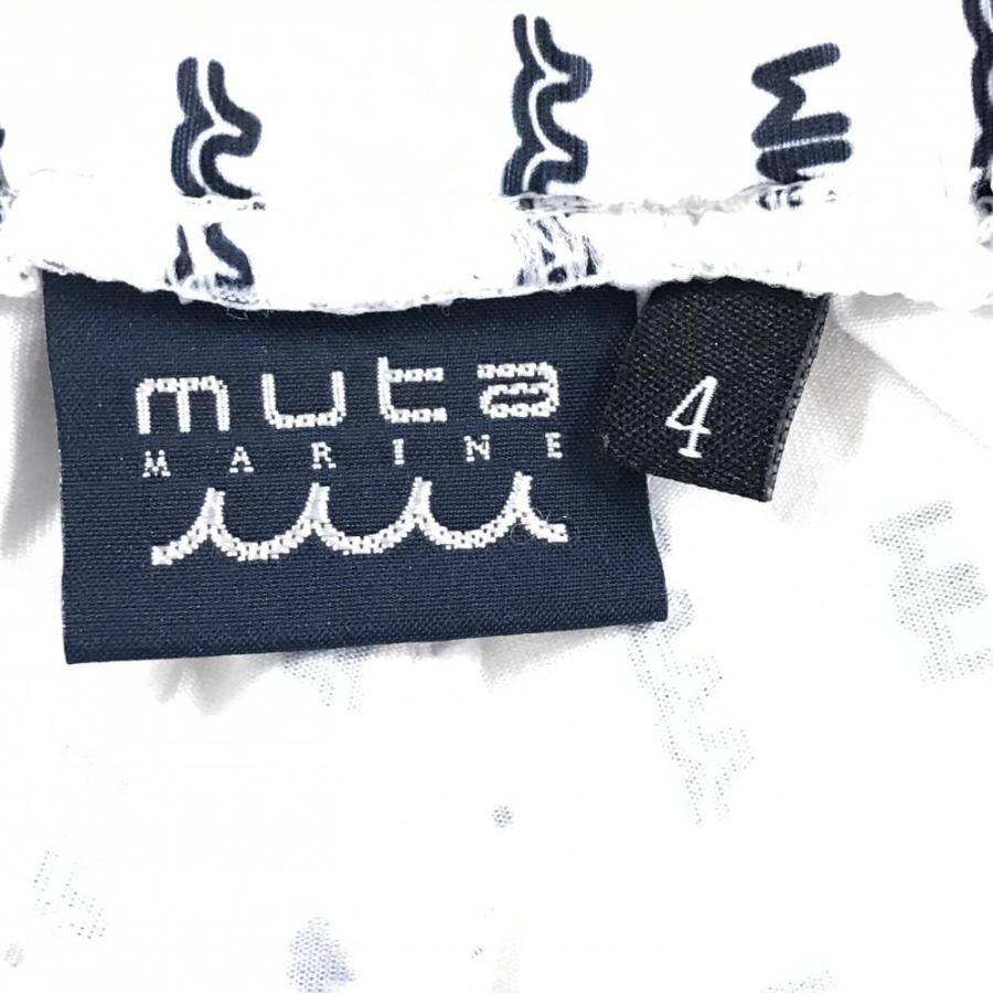 新品未使用⭐︎ ムータマリンラッシュハーフパンツ 白✕ネイビー 水陸両用メンズ5 muta MARINE（ムータマリン） ラッシュハーフパンツ 白×ネイビー ロゴ