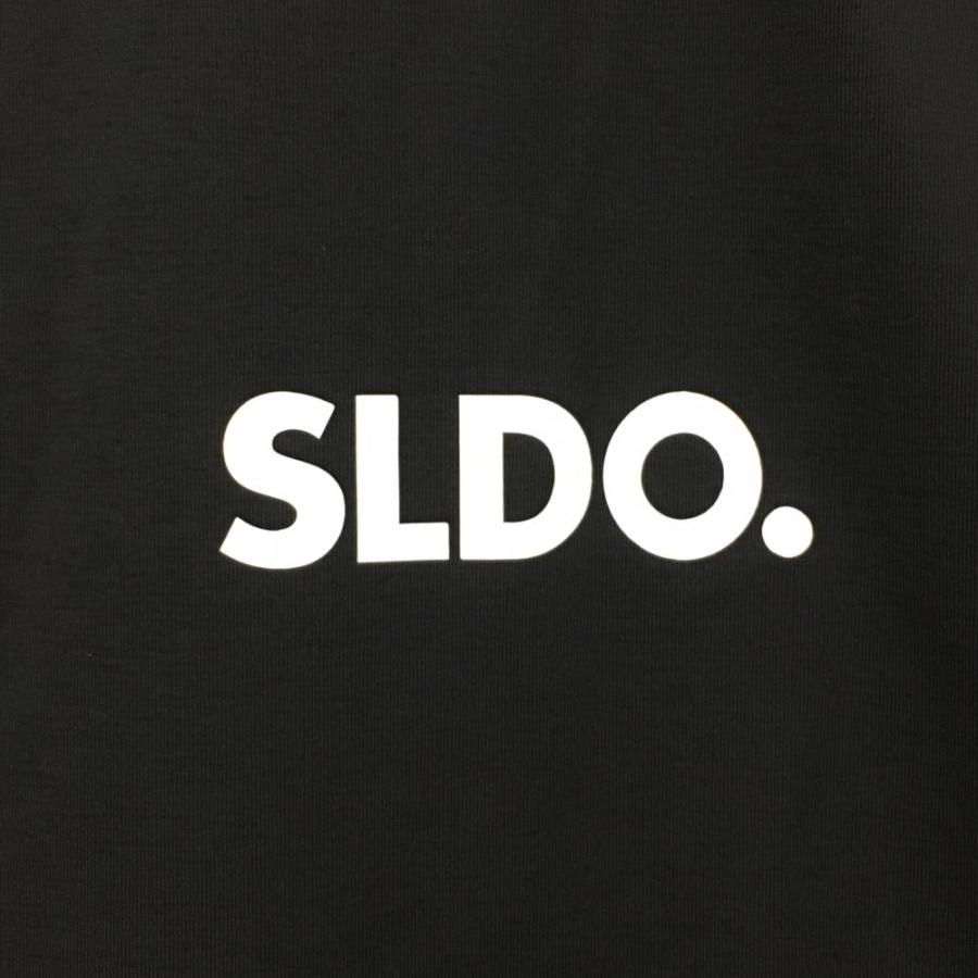 SLDO. ブラック ハイネック 半袖シャツ SLDO. エスルド 半袖ハイネックシャツ 黒 ロゴ白 メンズ M ゴルフ