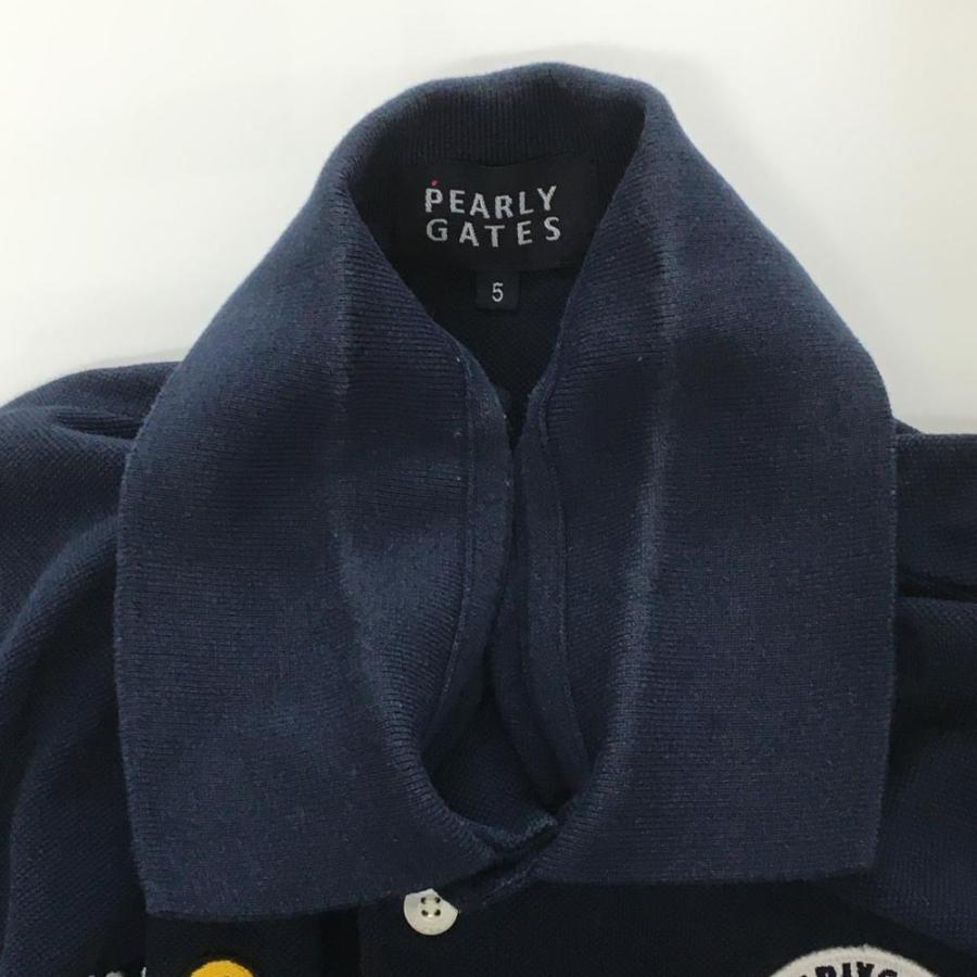 PEARLY GATES（パーリーゲイツ） 半袖ポロシャツ ネイビー スマイル