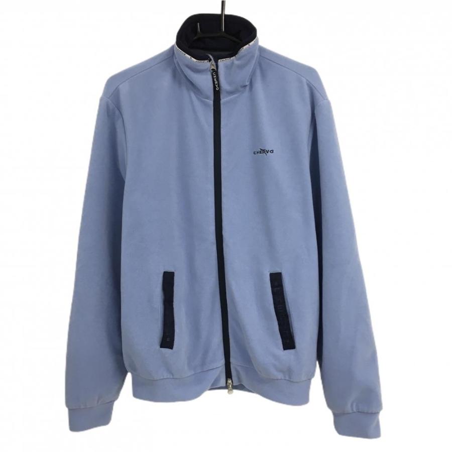 シェルボ　ゴルフフリース CHERVO（シェルボ） フリースジャケット ライトブルー×ネイビー ネック